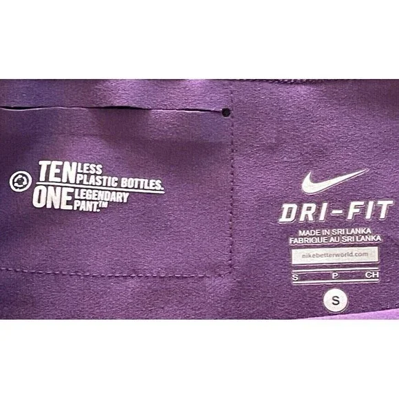 New Nike Dri Fit Womens Capri Leggings Purple Gray Sz S Activewear 5484097-067 - Picture 5 of 5